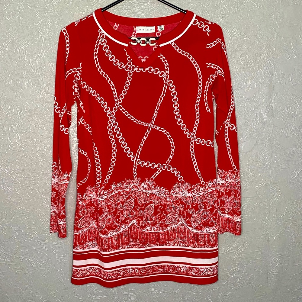Cool designed Susan Graver long sleeve shirt
